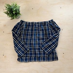 Anthropologie l Cloth & Stone Plaid Off Shoulder